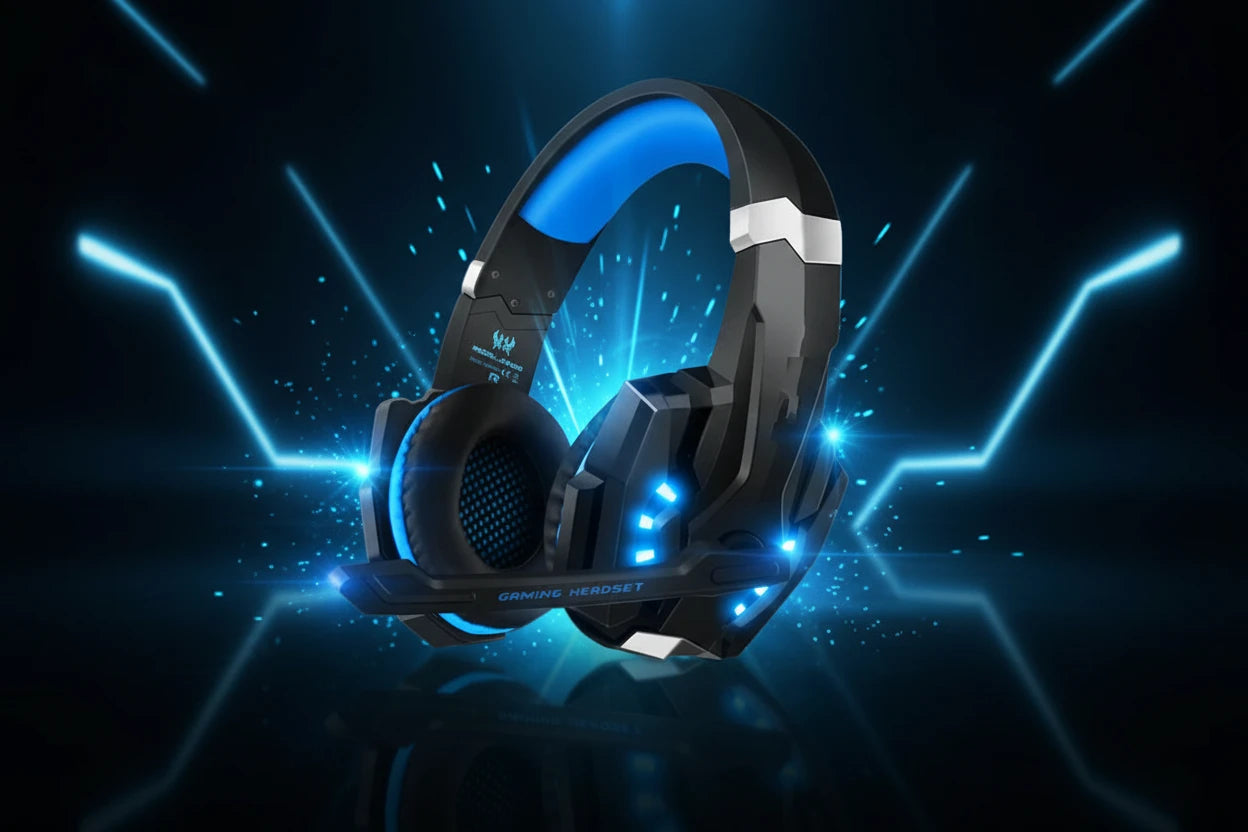 Casque de jeu G2000 Basse profonde Casque stéréo Casque filaire Écouteur lumineux avec microphone pour PS5 PS4 XBOX PC Ordinateur portable