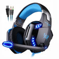 KOTION EACH Casque de jeu Casque Deep Bass stéréo Casque de jeu avec microphone Lumière LED pour PS4 Phone Laptop PC Gamer