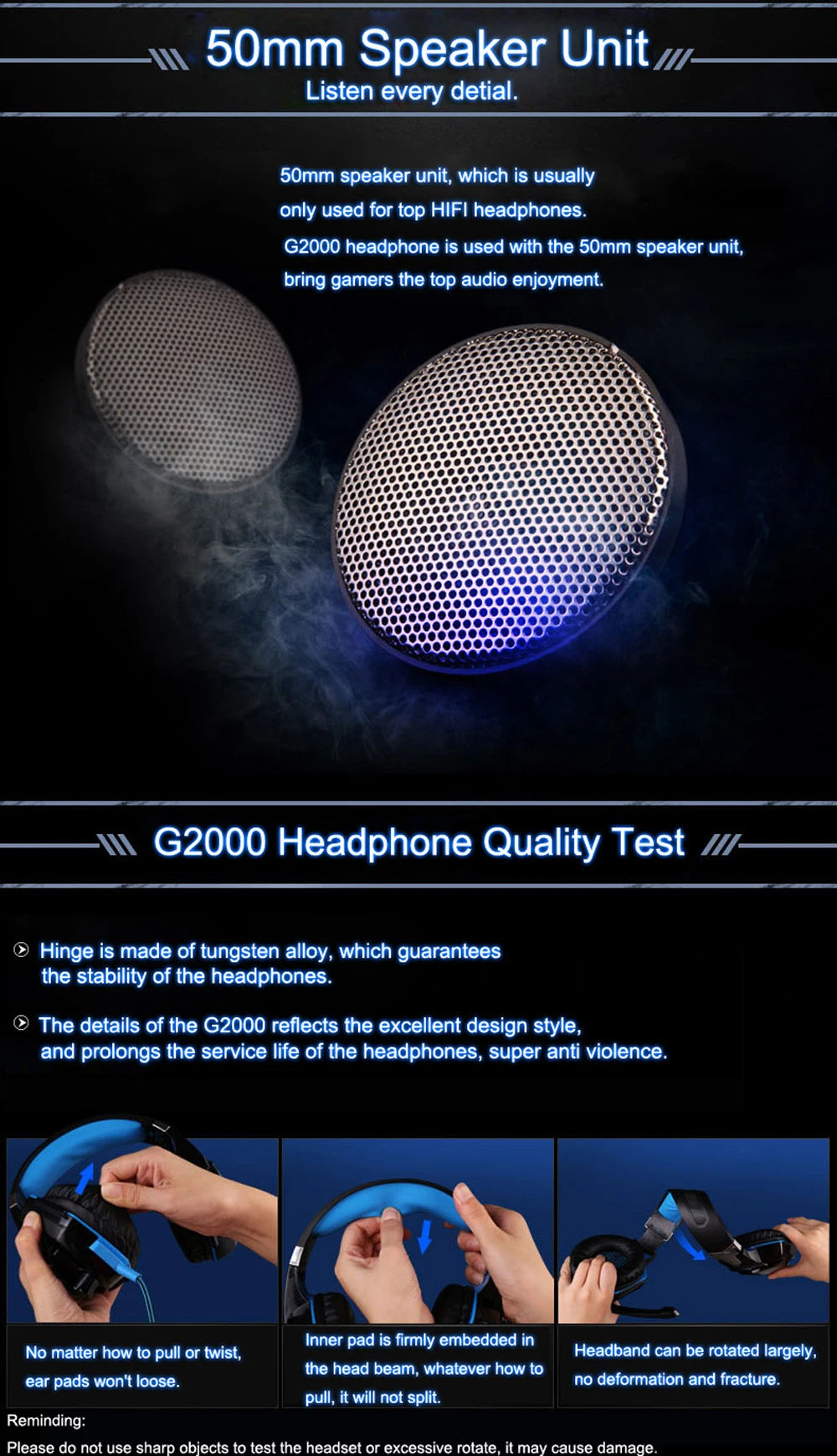 Casque de jeu G2000 Basse profonde Casque stéréo Casque filaire Écouteur lumineux avec microphone pour PS5 PS4 XBOX PC Ordinateur portable