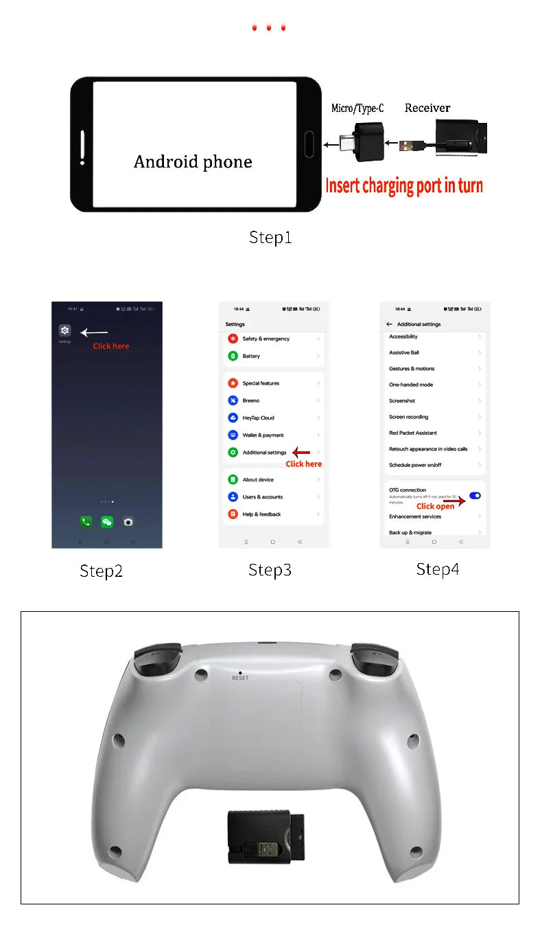 Contrôleur de jeu sans fil pour PS1 PS2 PS3 PC Android Contrôleur sans fil Jeu vidéo Console de jeu portable Manette de jeu de divertissement