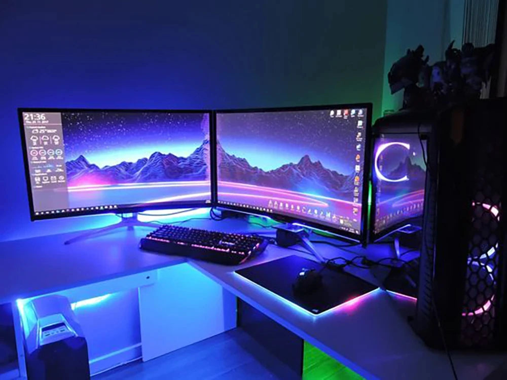 Bandes lumineuses LED Bluetooth Smart SMD 5050 APP Télécommande Ruban flexible Lampe à diode Ruban TV Rétroéclairage Salle de jeux Décoration de la maison