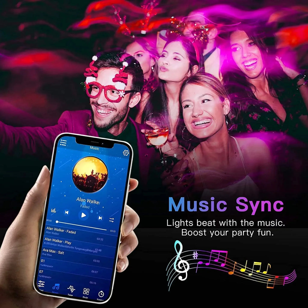 Bandes lumineuses LED Bluetooth Smart SMD 5050 APP Télécommande Ruban flexible Lampe à diode Ruban TV Rétroéclairage Salle de jeux Décoration de la maison