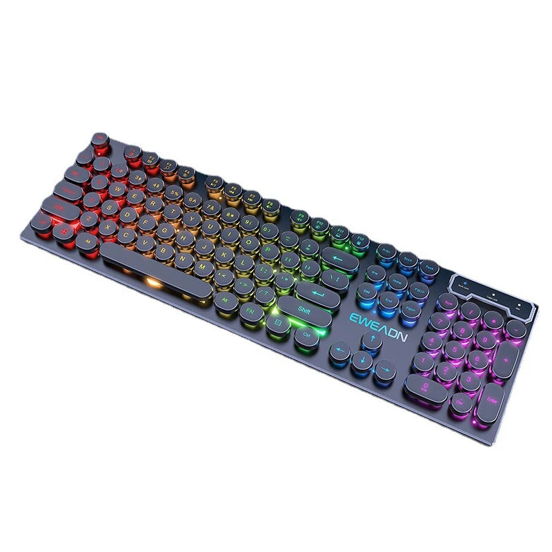 Clavier de joueur pour Dota LOL CS Esports Games Vintage Punk Style Gaming Teclados USB Wired RGB Light Multi Media Office Keyboard